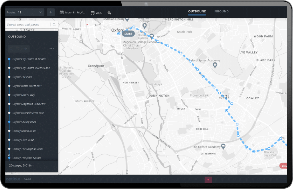 Optibus' Planning product enables users to easily visualize and analyze their network and create efficient routes and timetables all in one place.
