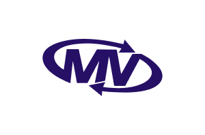 MWD logo featuring bold blue lettering with curved arrows circling left and right, symbolizing dynamic movement and continuous process or workflow.
