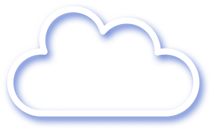 A blue and white cloud icon with soft shading and rounded edges, featuring a minimalist design perfect for weather apps or cloud storage services.