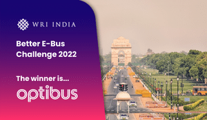 WRI India announces Optibus as the winner of the Better E-Bus Challenge 2022, promoting sustainable electric public transportation solutions.